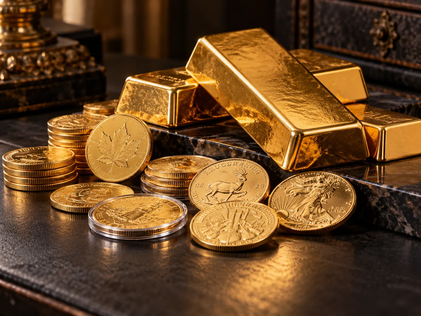 Goldbarren und Goldmünzen Ankauf